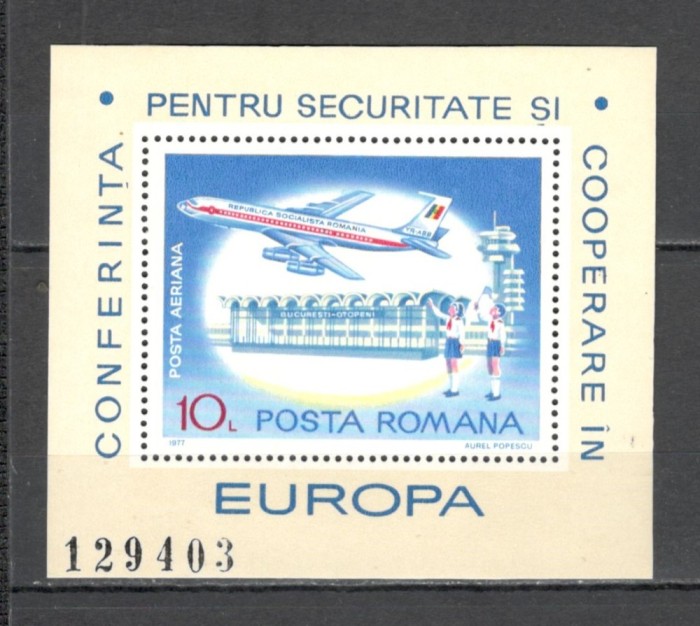 Romania.1977 Conferinta ptr. securitate si cooperare-Bl. XR.783