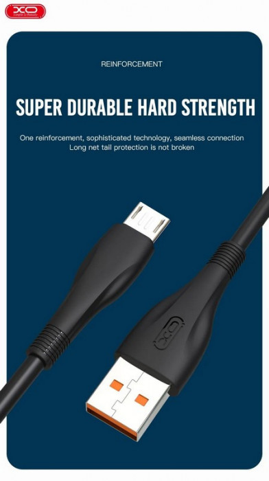 Cablu pentru incarcare 6A Quick Charge si transfer date Micro USB COD: XO-NB185-M Automotive TrustedCars