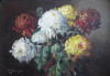 Elena M&uuml;ller-Stăncescu&ndash;Crizanteme, tablou pictat &icirc;n ulei, Flori, Realism