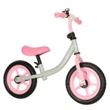 Bicicleta fara pedale pentru copii 80x40x57 cm, reglabila, roti din spuma, 1.8 kg, gri roz Household NewTrend