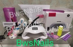 Kit ODO unghii false-gel uv,kit set manichiura gel uv lampa LED,Freza LED+CADOU foto