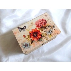 Cutie din lemn tip carte cu flori 46886