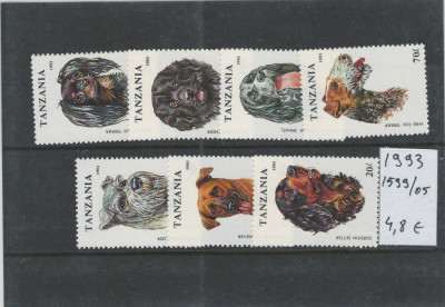 Tanzania 1993 - Mi 1599/605 - Caini, fauna, animale foto