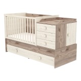 Cumpara ieftin Patut copii transformabil din lemn cu 5 sertare Hubners Sofia Multi Kombi 120x70 cm crem nisip