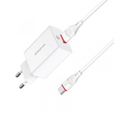 Incarcator Priza Telefon 3.0 USB si Cablu Type C Quick Charge Borofone