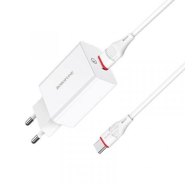 Incarcator Priza Telefon 3.0 USB si Cablu Type C Quick Charge Borofone