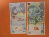 Bancnota 5 lei + 10 lei 2005(2005 ) - UNC +++