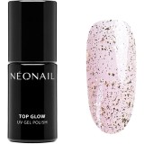 NEONAIL Top Glow lac gel de unghii pentru acoperirea superioară culoare Gold Flakes 7,2 ml