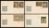 1971 Romania, 4 FDC Fresce (serie + colita ndt) LP 781 + LP 782, Romania de la 1950, Arta