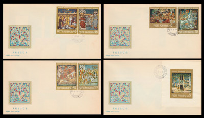 1971 Romania, 4 FDC Fresce (serie + colita ndt) LP 781 + LP 782 foto