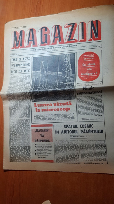 magazin 18 mai 1974-art. &quot;omul de azi este mai puternic decat zeii antici &quot;