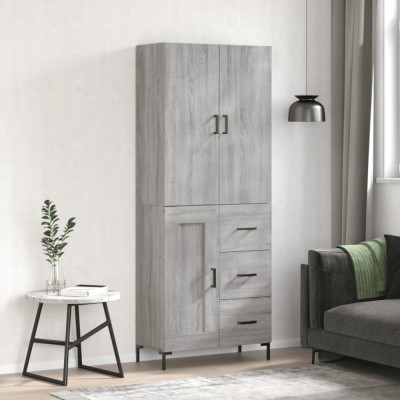 vidaXL Dulap &amp;icirc;nalt, gri sonoma, 69,5x34x180 cm, lemn compozit 3196017 foto
