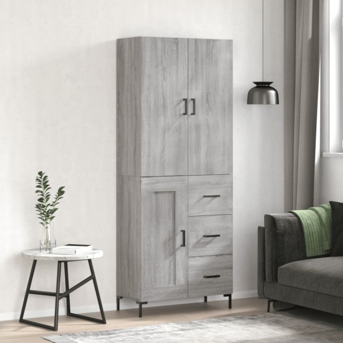 vidaXL Dulap &icirc;nalt, gri sonoma, 69,5x34x180 cm, lemn compozit 3196017