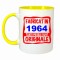 Cana maner galben personalizata Fabricat in 1964 toate piesele sunt originale, INOVATIX&reg;. 330ml