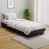 VidaXL Cadru de pat Small Single 2FT6, gri, 75x190 cm, lemn masiv