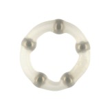 Inel pentru penis SEVEN CREATIONS Robotic Beaded Cockring, din silicon, design cu bile pentru stimulare, transparent