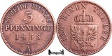 1868 A, 3 Pfenninge - Wilhelm I - Regatul Prusiei