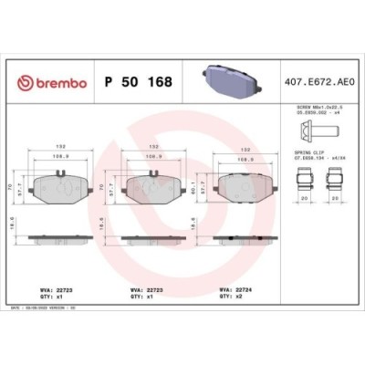 Placute frana Mercedes Gle (V167) 10.18-, Gle Coupe (C167) 11.19-, Gls (X167) 04.19-, Spate, BREMBO foto