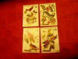 Serie mica Aitutaki 1985 J.Audubon - Flora-Fauna , 4 valori (din 5), Nestampilat