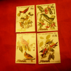 Serie mica Aitutaki 1985 J.Audubon - Flora-Fauna , 4 valori (din 5)