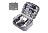 Organizator pentru cabluri/accesorii electronice, gri, 24.5x18.5x10 cm, Oem