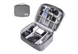 Organizator pentru cabluri/accesorii electronice, gri, 24.5x18.5x10 cm foto