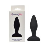 Dop anal din silicon Loving Joy, Negru, Medium