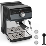 Espressor manual Krups Authentic+ C80 XP384G10, 15 bari, rezervor apa detasabil 2 L, duza spumare lapte, functie apa fierbinte, compatibilitate paduri