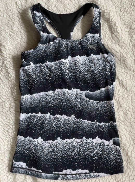 MAIOU CU BUSTIERA DAMA ALB NEGRU PUMA DRY CELL SPORT