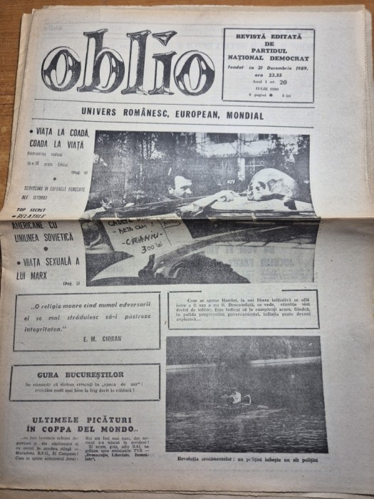 ziarul oblio 20 iulie 1990