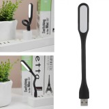 Lampa de Citit LED, USB, Braț Flexibil, Negru, 17x2cm