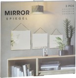 Set Oglinzi Decorative de Perete, 3 Dimensiuni, Rama Aurie