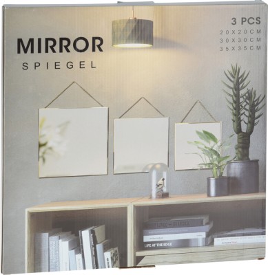 Set Oglinzi Decorative de Perete, 3 Dimensiuni, Rama Aurie foto