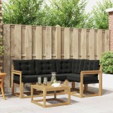 vidaXL Set de canapele de exterior cu pernă 5 pcs Alb și negru 3389446