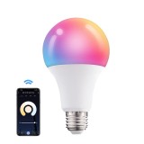 Bec LED Inteligent, 9W, WiFi, Compatibil cu Google Assistant si Alexa, Control la Distanta (Tuya Smart Life) , 2700 6500K , RGB, E27, Oem