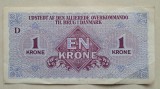 Danemarca 1 Krone allierede overkommando F BUNA RARA