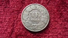 1/2 FRANCI 1908 ARGINT ***** foto