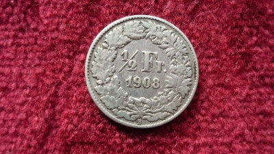 1/2 FRANCI 1908 ARGINT ***** foto