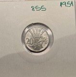 855 Czechoslovakia Cehoslovacia 20 Haleru 1951, excelenta, KM#31