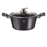 Oala marmorata cu capac 30 CM, Carbon Pro, Berlinger Haus