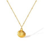 Cumpara ieftin Colier reglabil placat cu aur Scoica