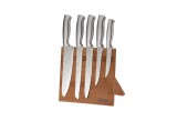 Cumpara ieftin Set cutite 6 piese Zilan ZLN1641, Suport inclus din bambus, Cutite din otel inoxidabil 3CR13, Compatibil masina de spalat vase
