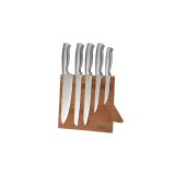 Set cutite 6 piese Zilan ZLN1641, Suport inclus din bambus, Cutite din otel inoxidabil 3CR13, Compatibil masina de spalat vase