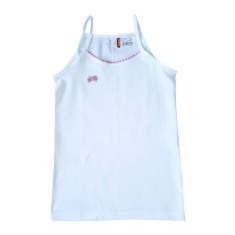 Maiou alb cu bretelute (Marime Disponibila: 7-8 ani)