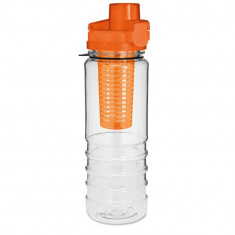Sticla apa cu infuzor pentru fructe, 700 ml, fara BPA, Everestus, RY03, tritan, portocaliu, saculet de calatorie inclus foto