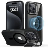 Husa pentru iPhone 16 Pro - ESR Classic Hybrid HaloLock Kickstand - Clear Black