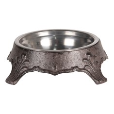 Bol hranire animale fier maro 17x5 cm