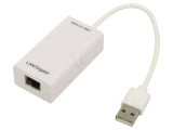 Adaptor USB 2.0 la Ethernet RJ45 Goobay 95035, cablu 0,1m alb