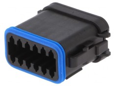 Conector cablu-cablu PX0 mamă 12 pini negru