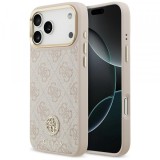 Husa MagSafe pentru Apple iPhone 17 Pro Max, Guess, 4G Strass Logo, Roz